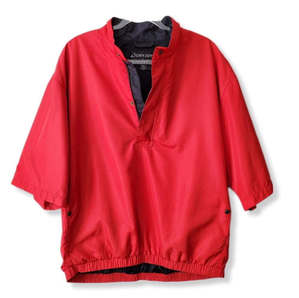 Dry Joys Men FootJoy Red Half Zip Jacket L Golf Outerwear Athleisure Casual Flaw